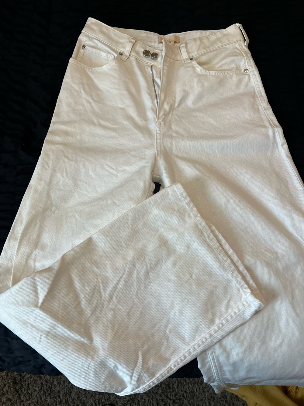 H&M Faux Leather High-Rise FlareJeans